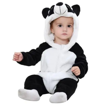 Adorable Animal Cartoon Baby Romper – Hooded Long Sleeve Onesie
