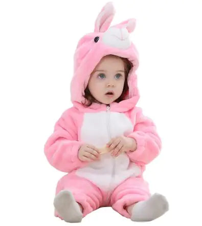 Adorable Animal Cartoon Baby Romper – Hooded Long Sleeve Onesie