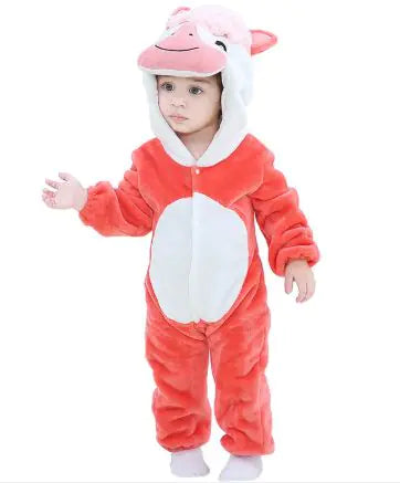 Adorable Animal Cartoon Baby Romper – Hooded Long Sleeve Onesie