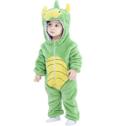 Adorable Animal Cartoon Baby Romper – Hooded Long Sleeve Onesie