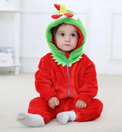 Adorable Animal Cartoon Baby Romper – Hooded Long Sleeve Onesie