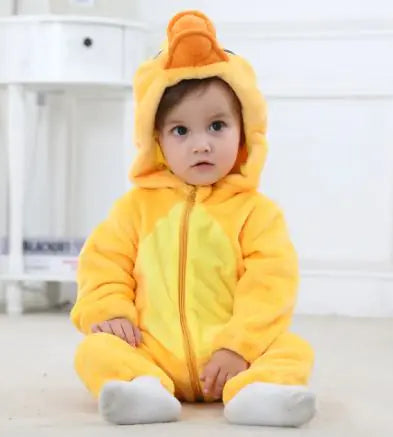 Adorable Animal Cartoon Baby Romper – Hooded Long Sleeve Onesie