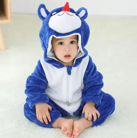Adorable Animal Cartoon Baby Romper – Hooded Long Sleeve Onesie