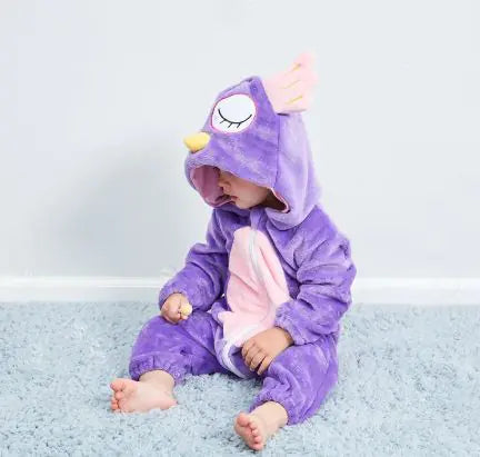 Adorable Animal Cartoon Baby Romper – Hooded Long Sleeve Onesie
