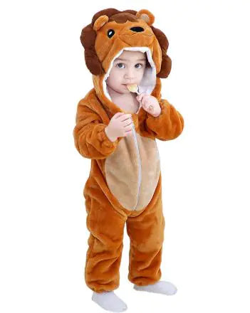Adorable Animal Cartoon Baby Romper – Hooded Long Sleeve Onesie